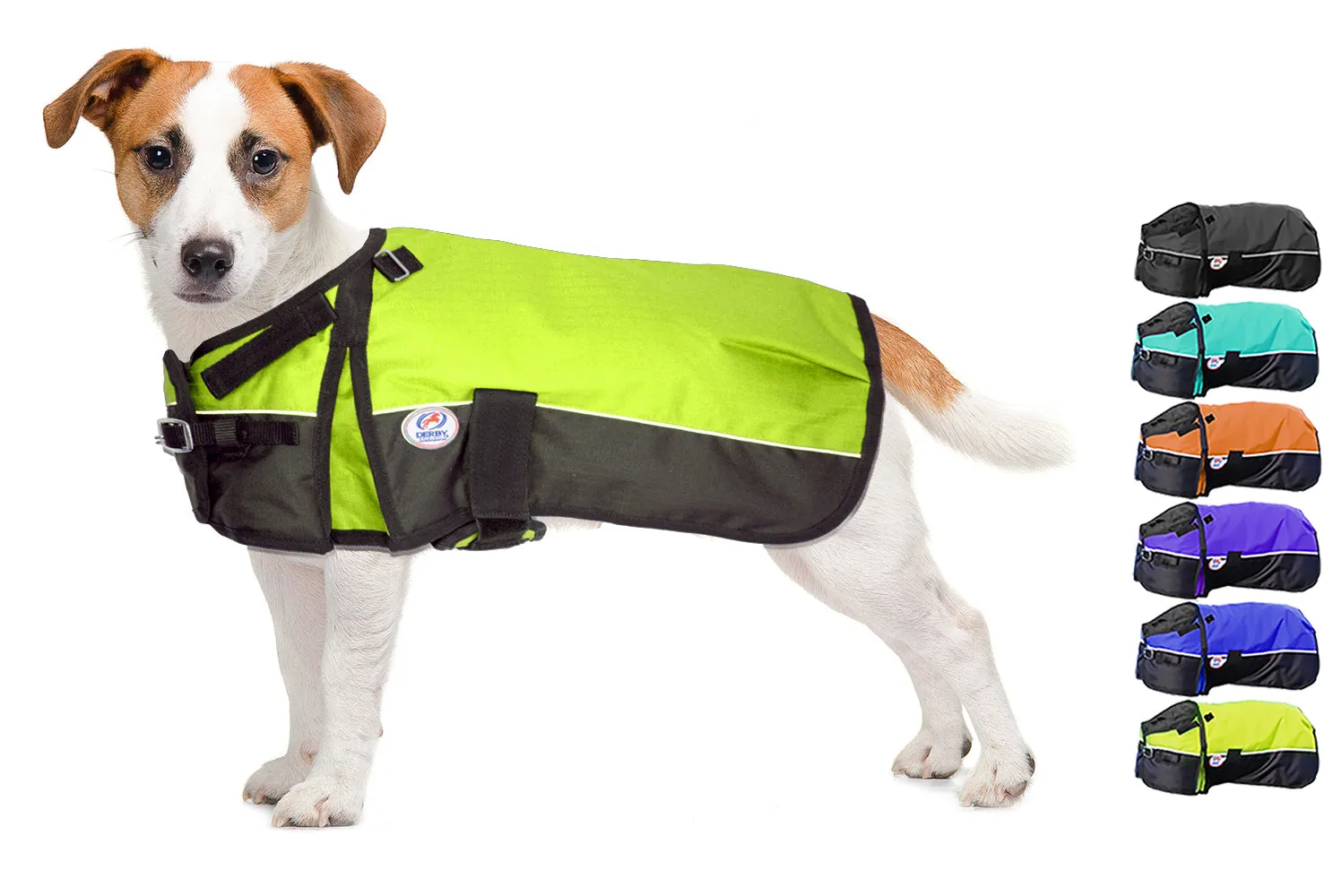 Derby Originals Adjust-to-Fit Horse-Tough Reflective 600D Waterproof Ripstop Nylon Winter Dog Coat 150g Polyfil with One Year Warranty