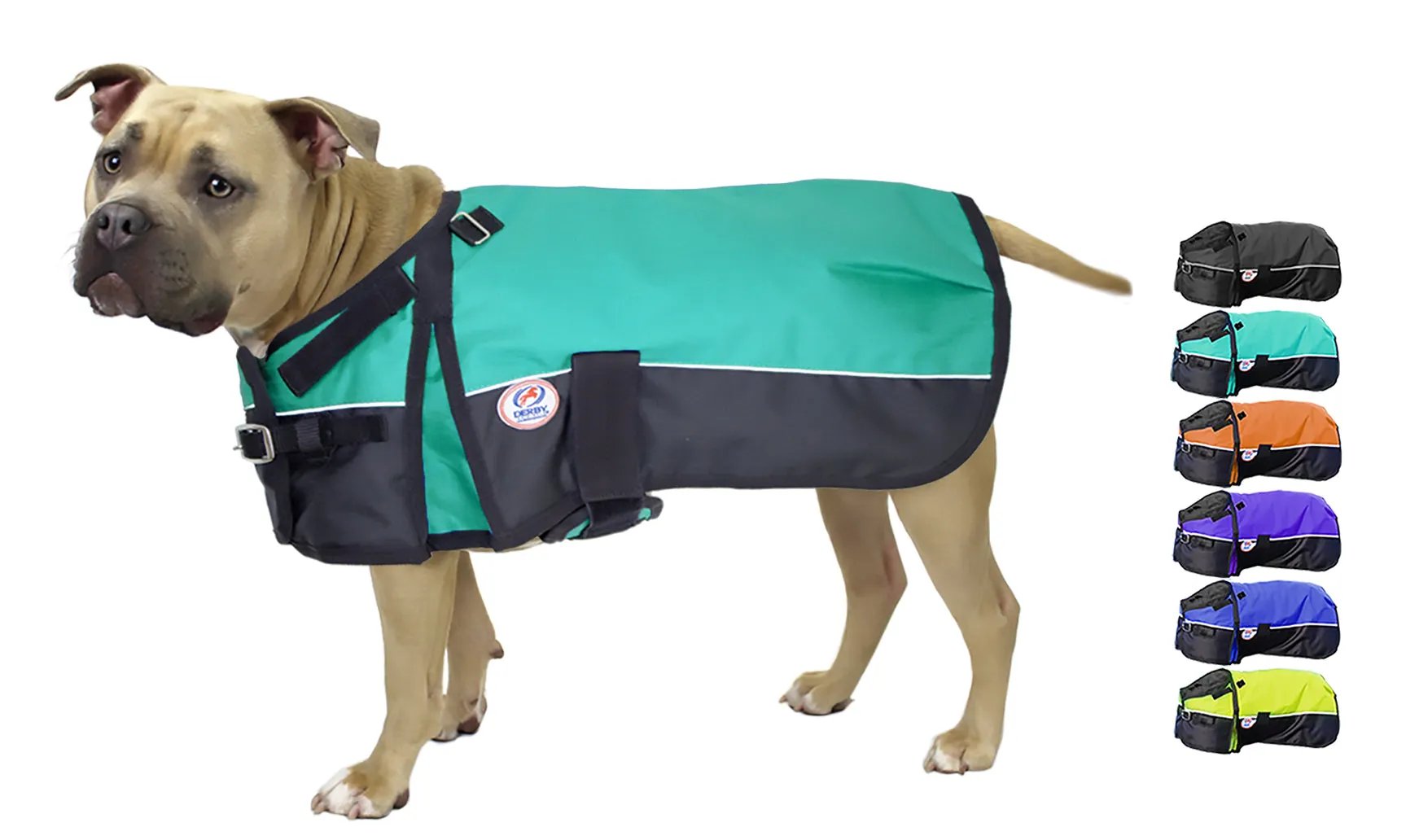 Derby Originals Adjust-to-Fit Horse-Tough Reflective 600D Waterproof Ripstop Nylon Winter Dog Coat 150g Polyfil with One Year Warranty