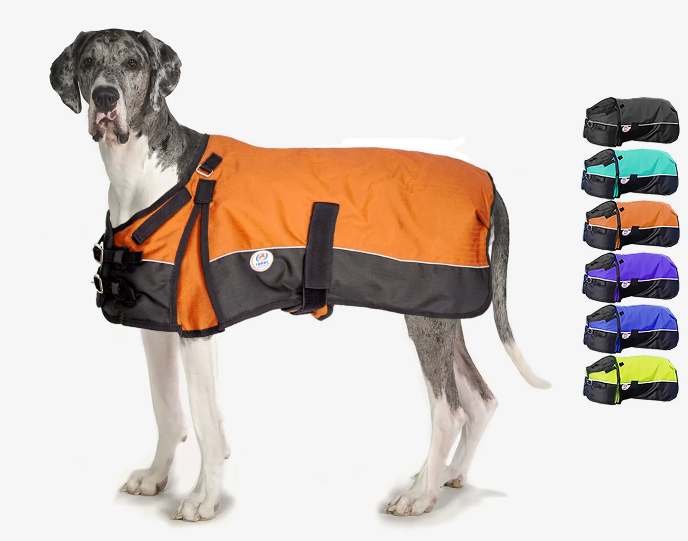 Derby Originals Adjust-to-Fit Horse-Tough Reflective 600D Waterproof Ripstop Nylon Winter Dog Coat 150g Polyfil with One Year Warranty