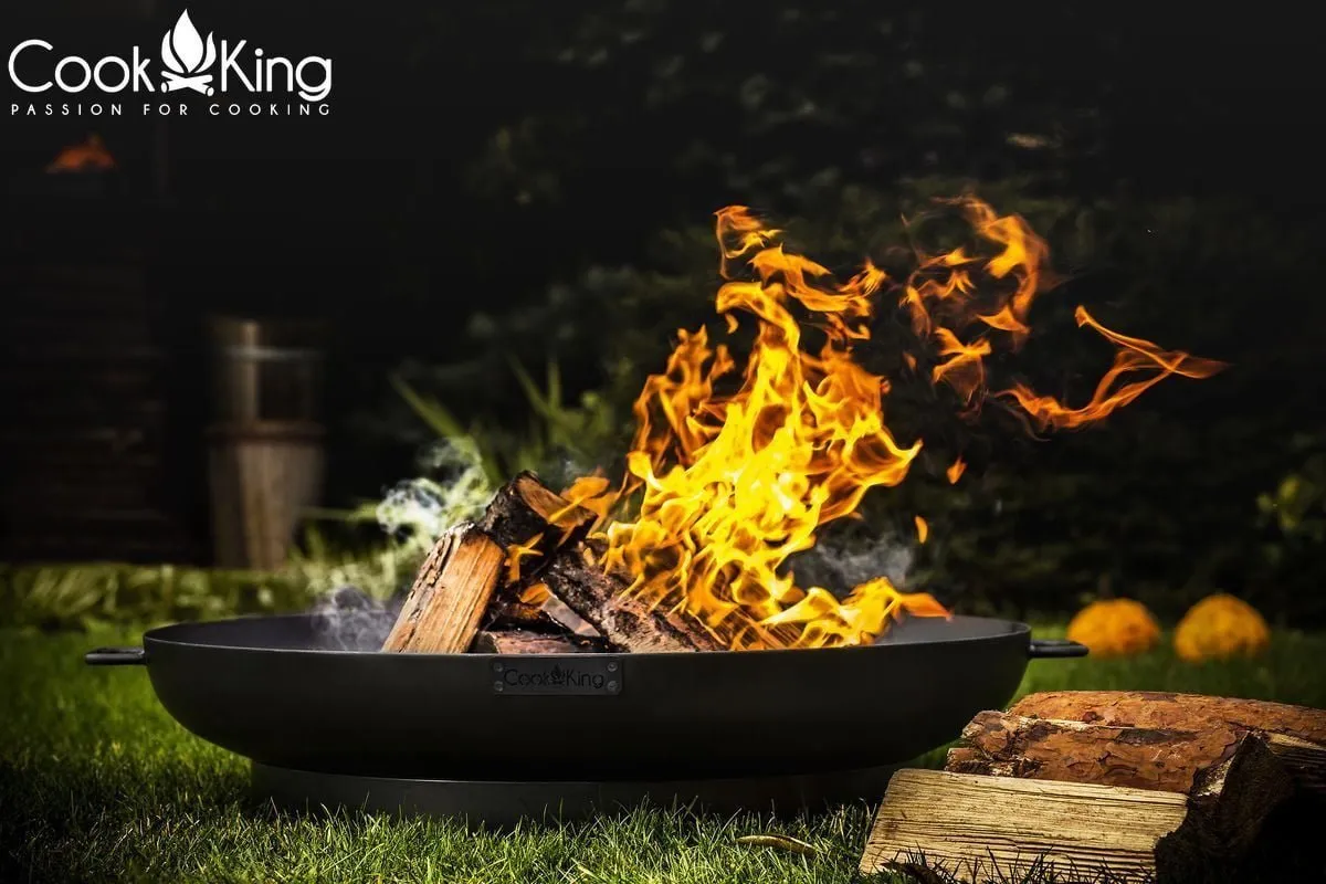 Dubai Fire Bowl Pit - Cook King Garden and Outdoor Patio Entertaining Portable Metal Round 80cm