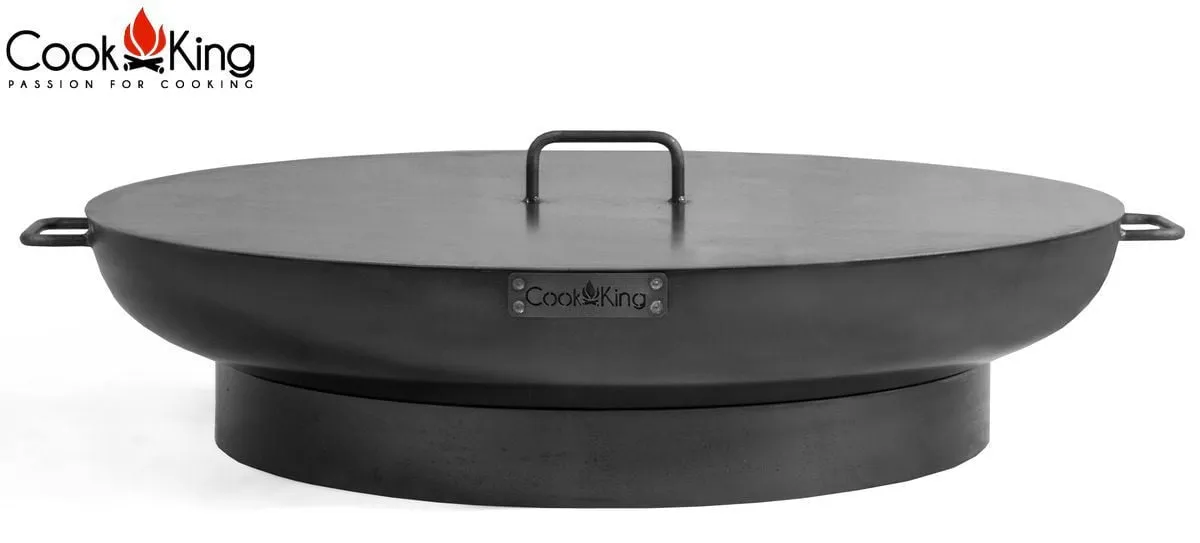 Dubai Fire Bowl Pit - Cook King Garden and Outdoor Patio Entertaining Portable Metal Round 80cm