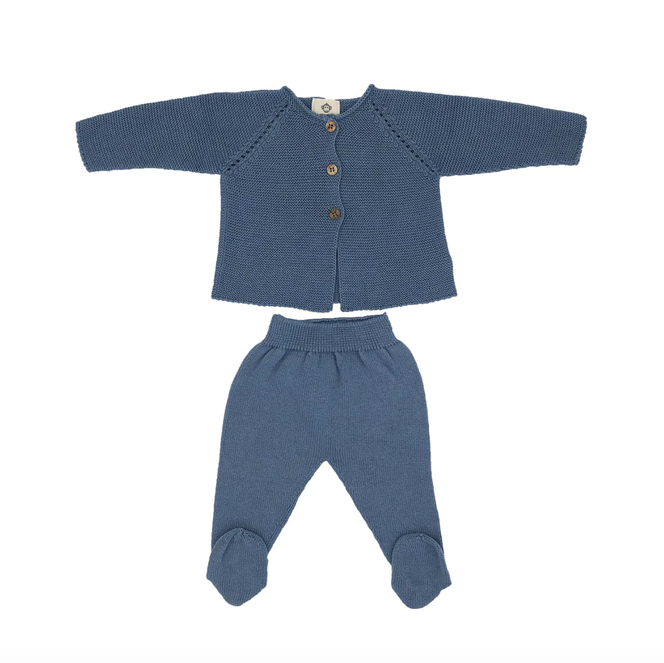 Dusty Blue · Organic Cotton Newborn Sweater Knit Set