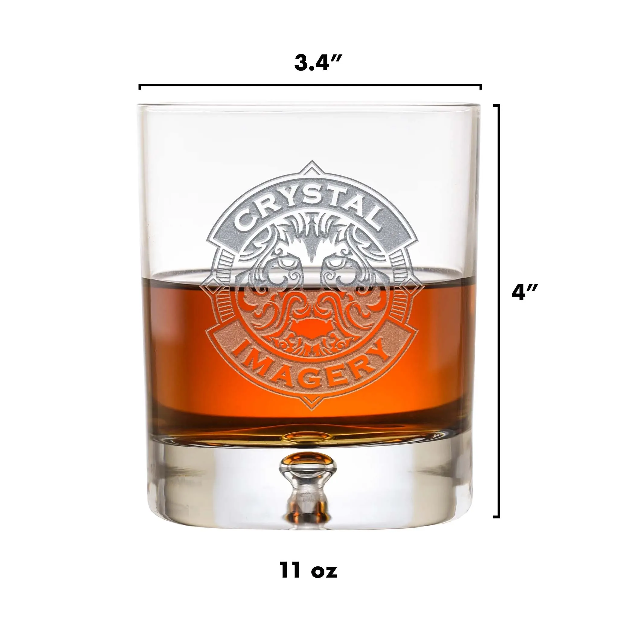 Engraved Family Crest, Coat of Arms Whiskey Glass