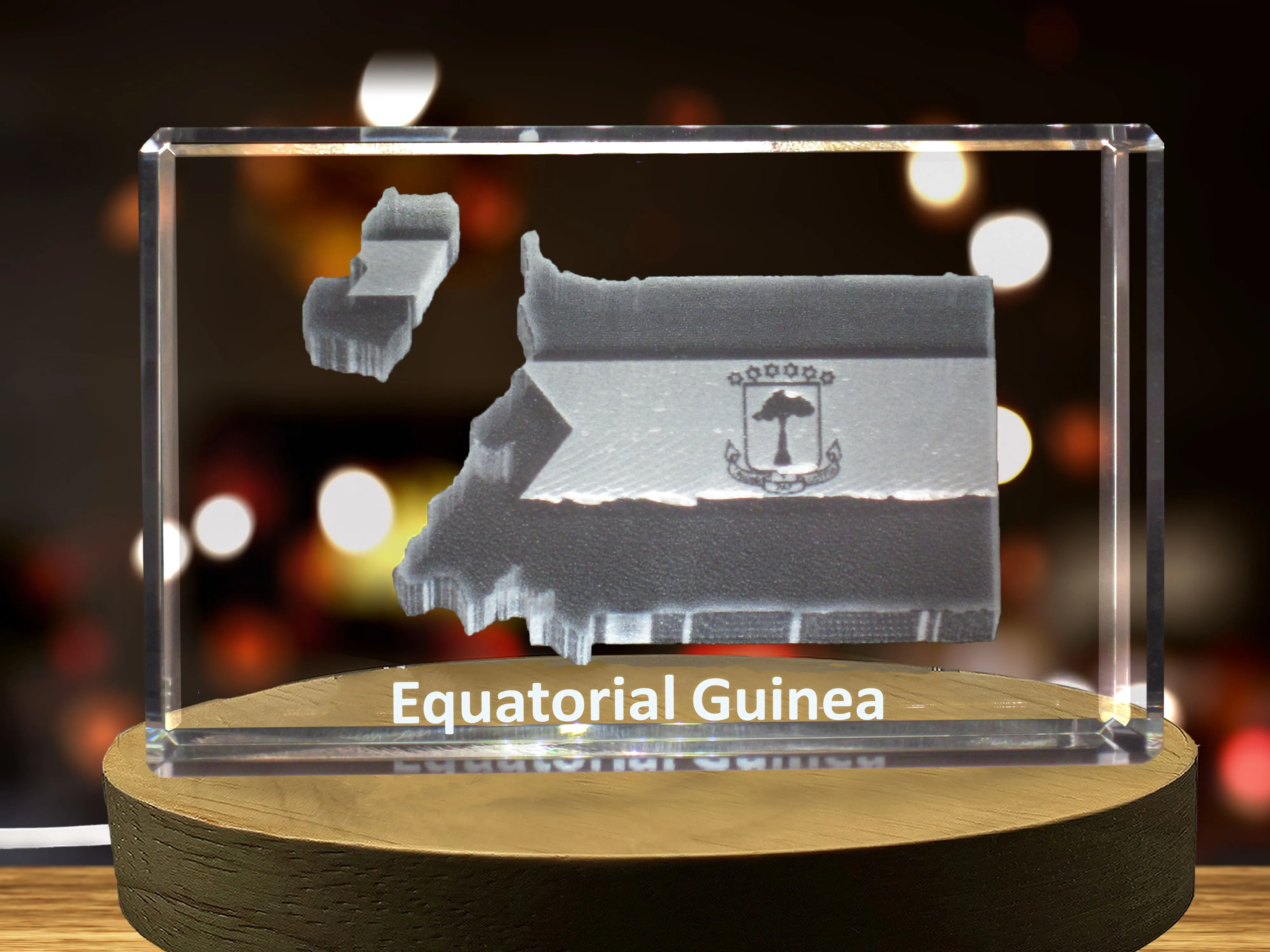 Equatorial Guinea 3D Engraved Crystal 3D Engraved Crystal Keepsake/Gift/Decor/Collectible/Souvenir