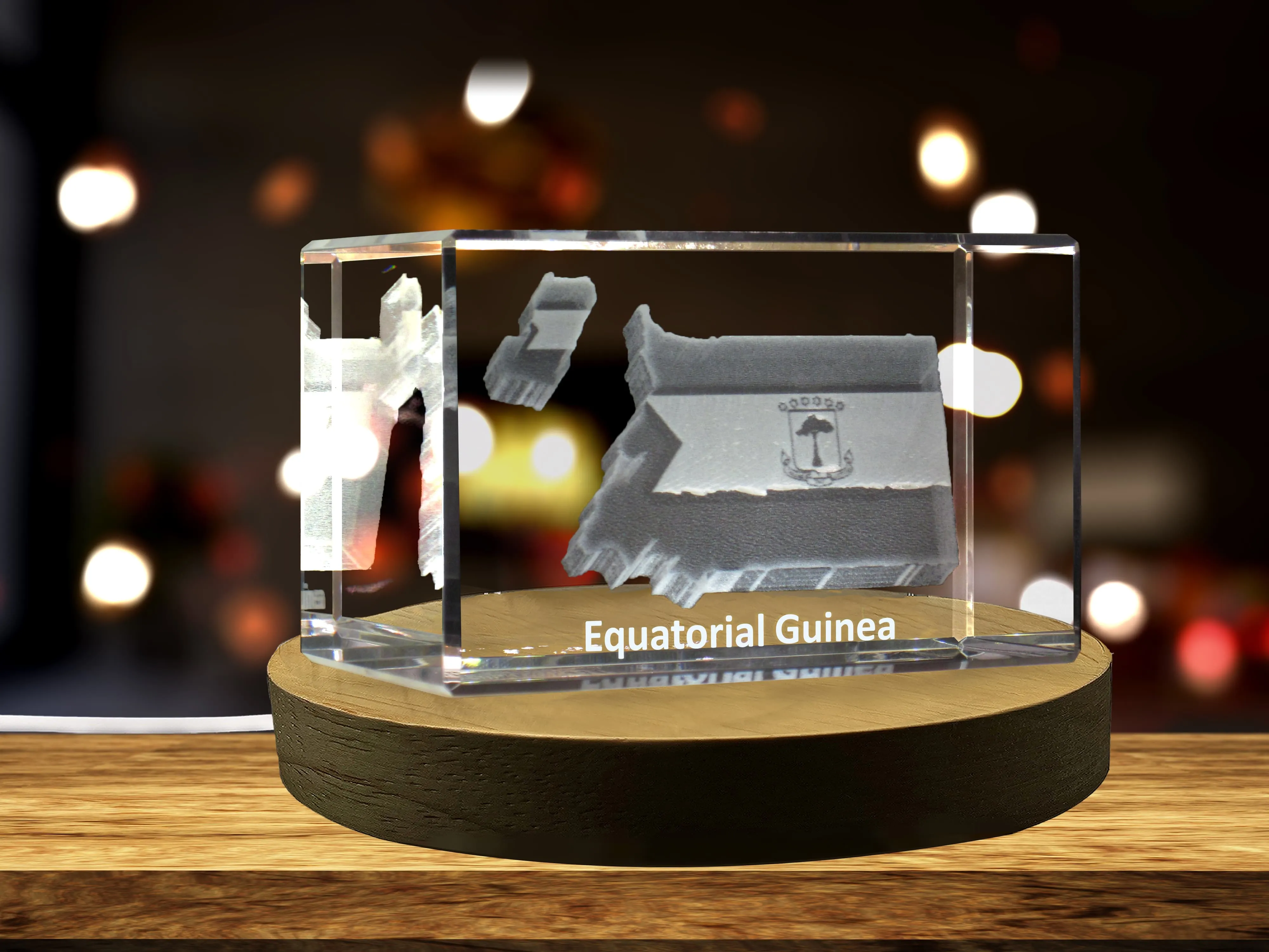 Equatorial Guinea 3D Engraved Crystal 3D Engraved Crystal Keepsake/Gift/Decor/Collectible/Souvenir