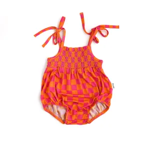 Eric Orange SMOCKED BUBBLE ROMPER