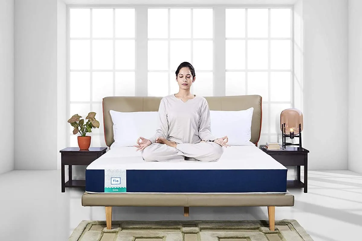 Flo Foam Ortho Mattress - 10 Year Warranty | Sleepwell With Our Aloe Vera Infused Orthopedic Mattress With Pain Release Technology | Mattress King Size (78X72X6 Inches Medium Firm White)