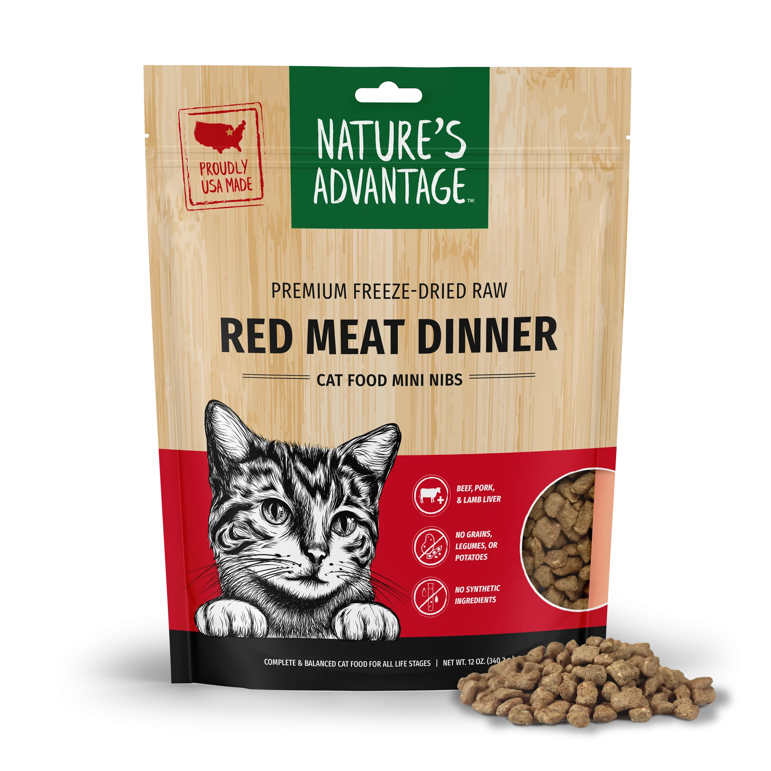 Freeze-Dried Red Meat Dinner Cat Food Mini Nibs