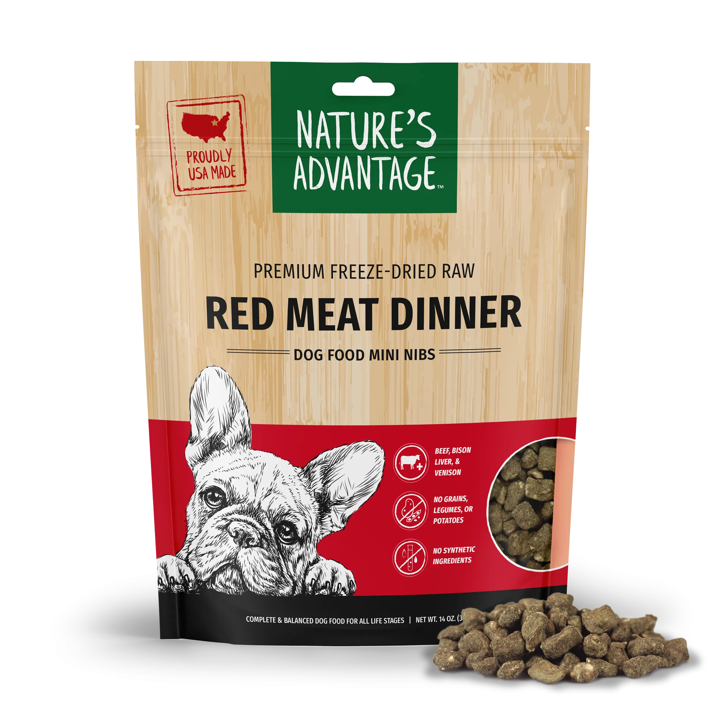 Freeze-Dried Red Meat Dinner Dog Food Mini Nibs