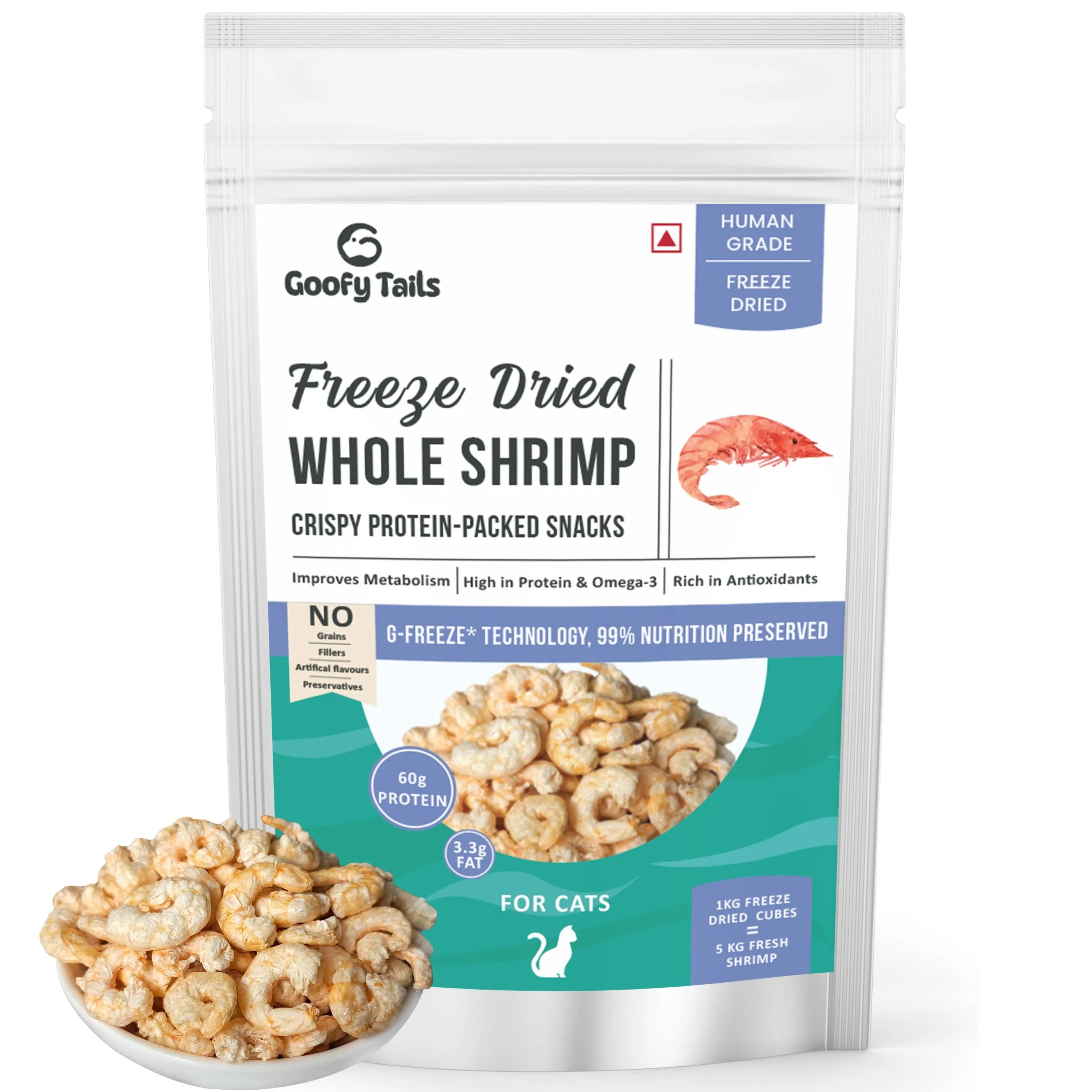 Freeze Dried Shrimp And Chicken & Sardine Treat Combo for Cats and Kittens