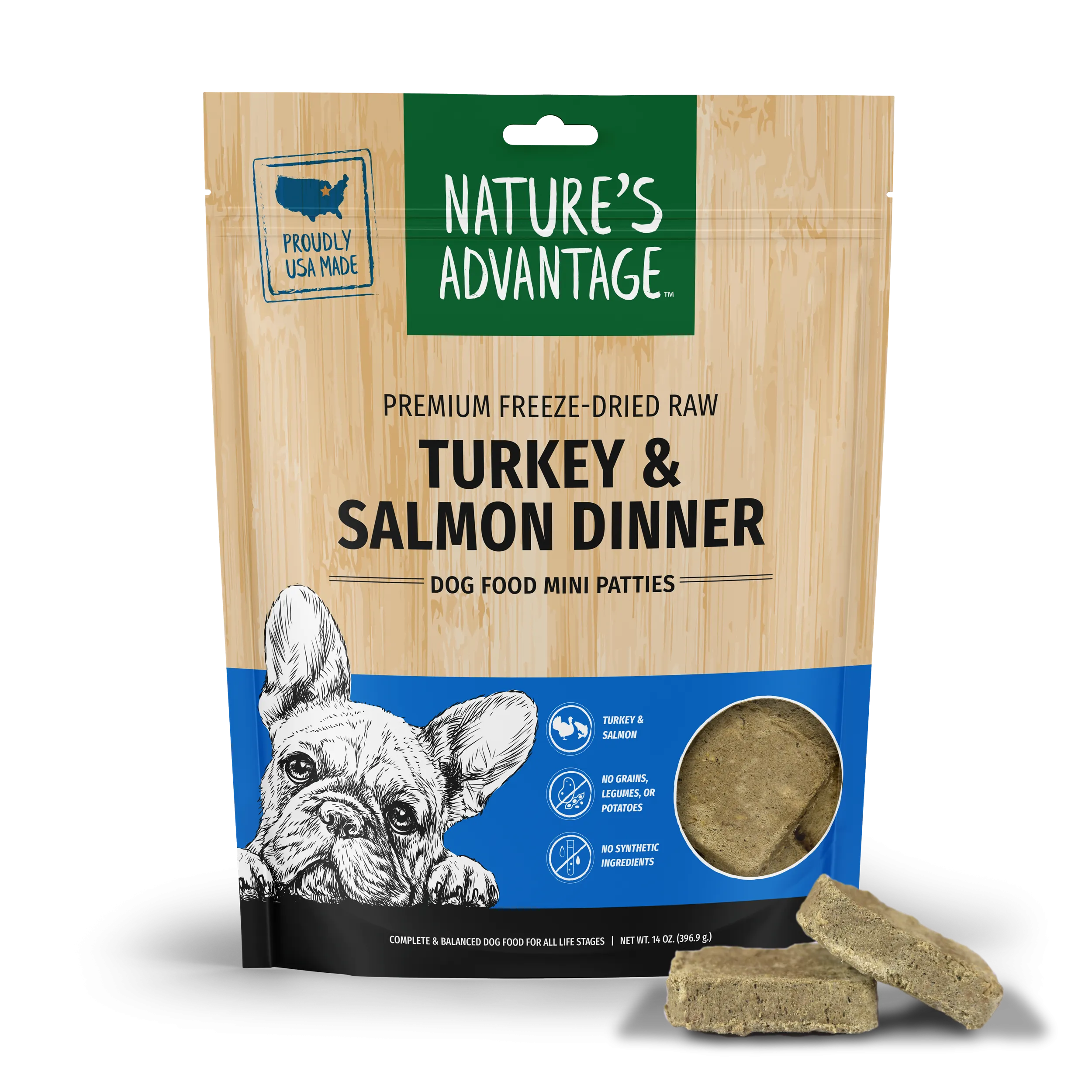 Freeze-Dried Turkey & Salmon Dinner Dog Food Mini Patties