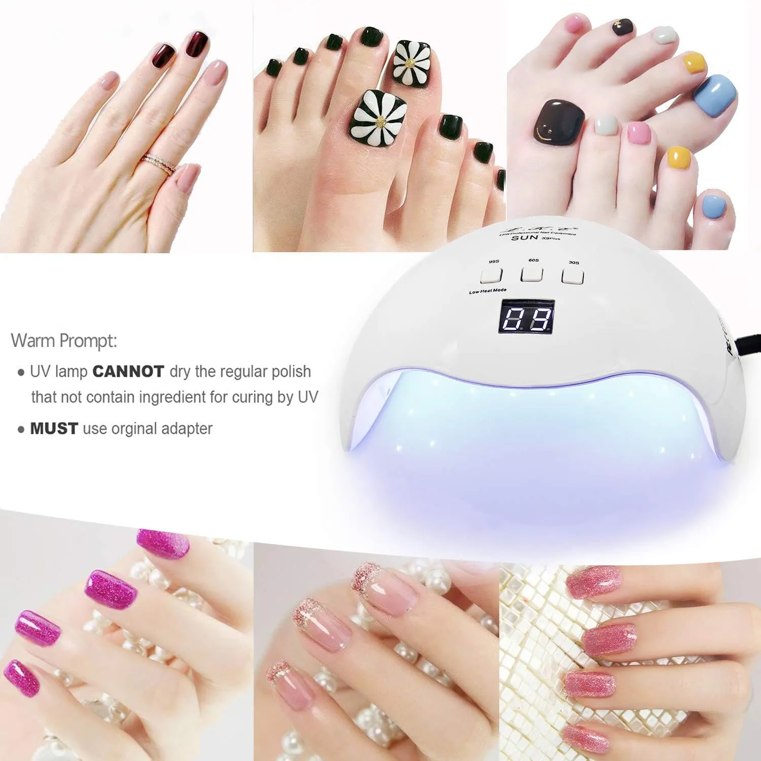 Gel UV LED Nail Polish Lamp, LKE Nail Dryer 40W LED