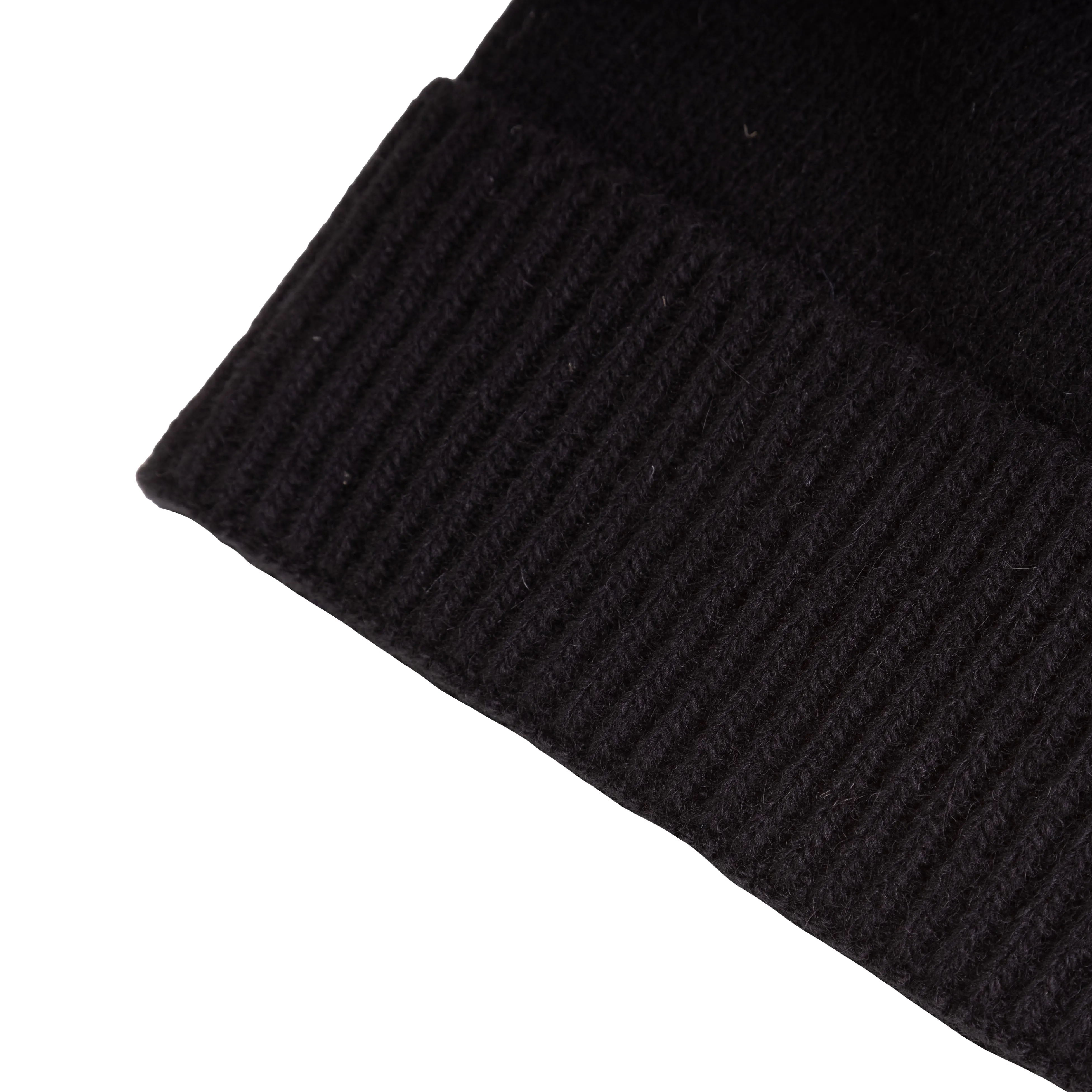 Gents Plain Lambswool Mix Beanie Black