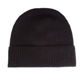 Gents Plain Lambswool Mix Beanie Black