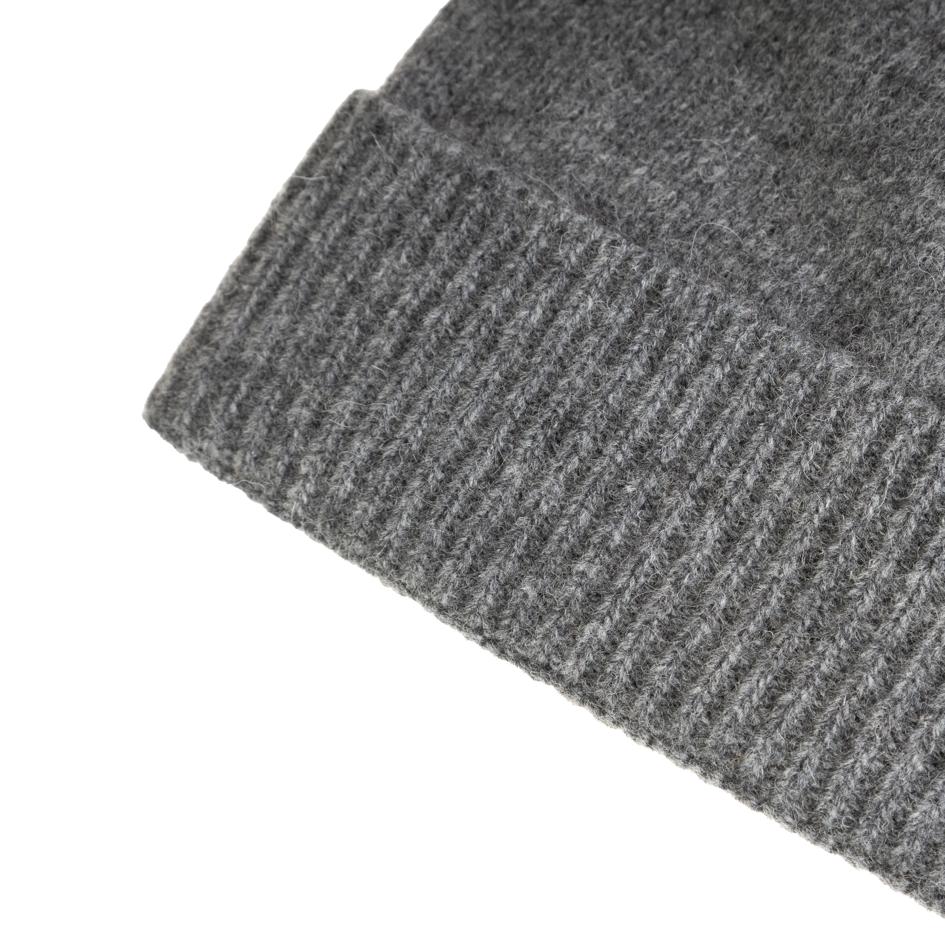 Gents Plain Lambswool Mix Beanie Charcoal