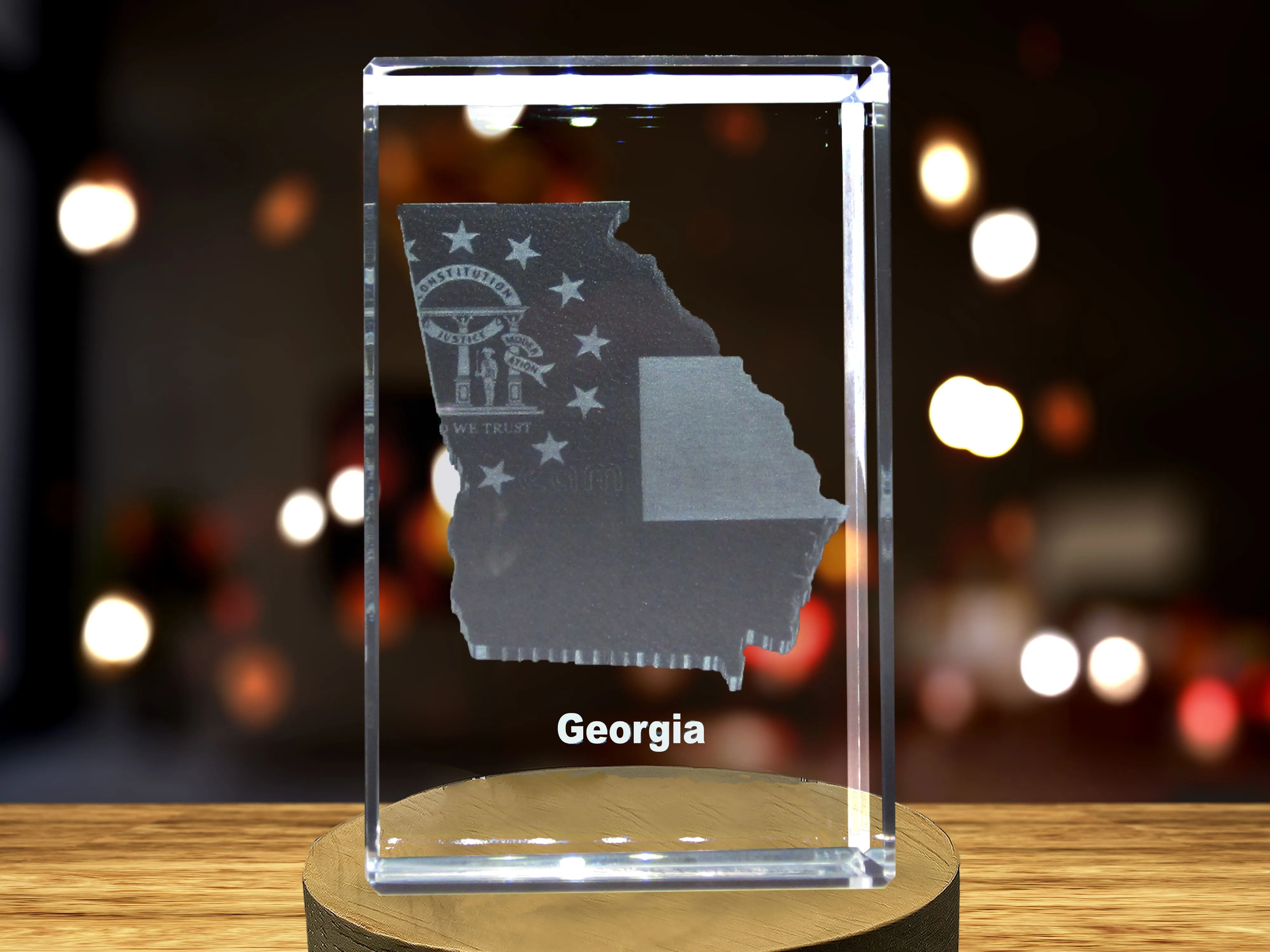 Georgia 3D Engraved Crystal 3D Engraved Crystal Keepsake/Gift/Decor/Collectible/Souvenir