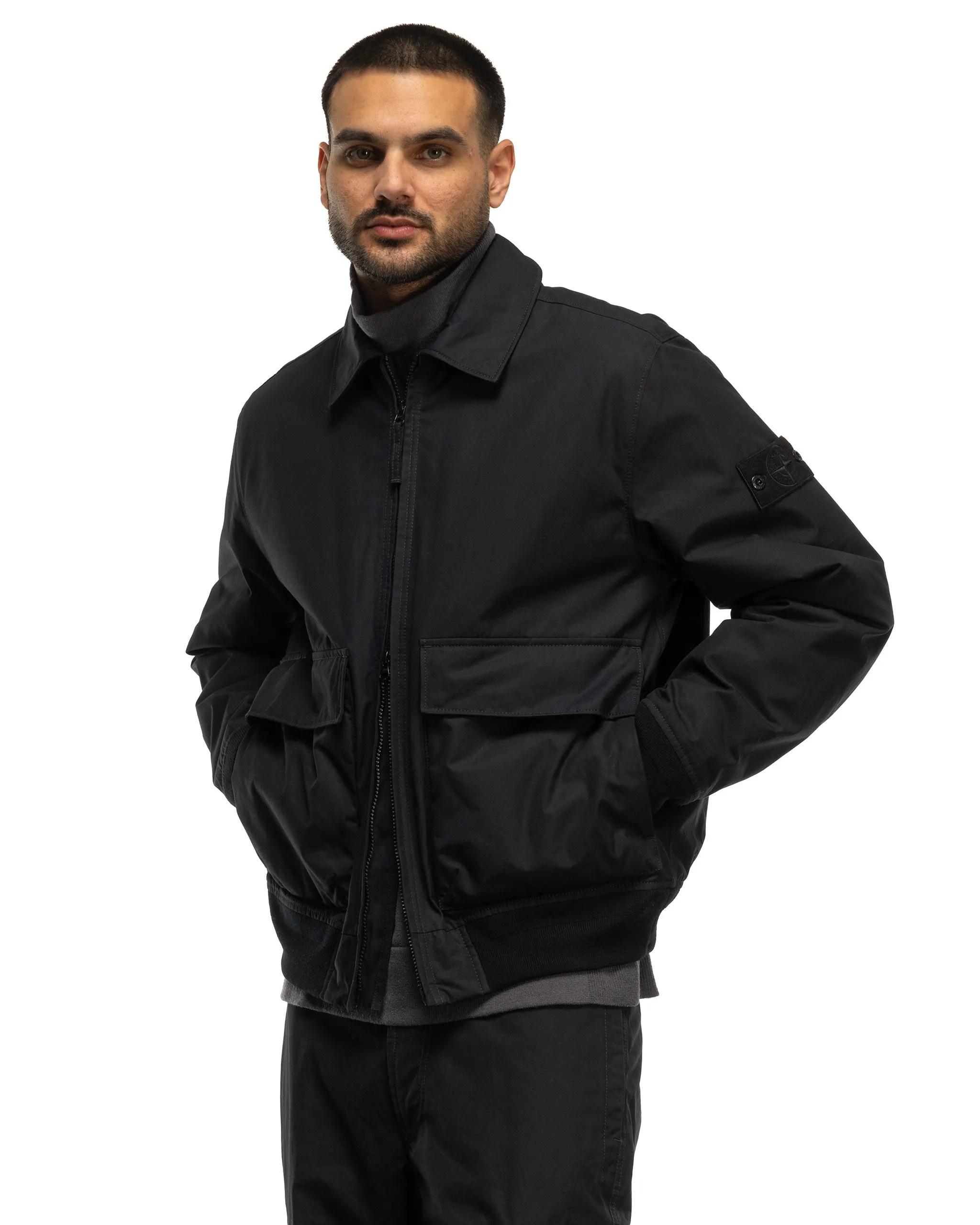 Ghost Piece Weatherproof Cotton Canvas Short Coat Black