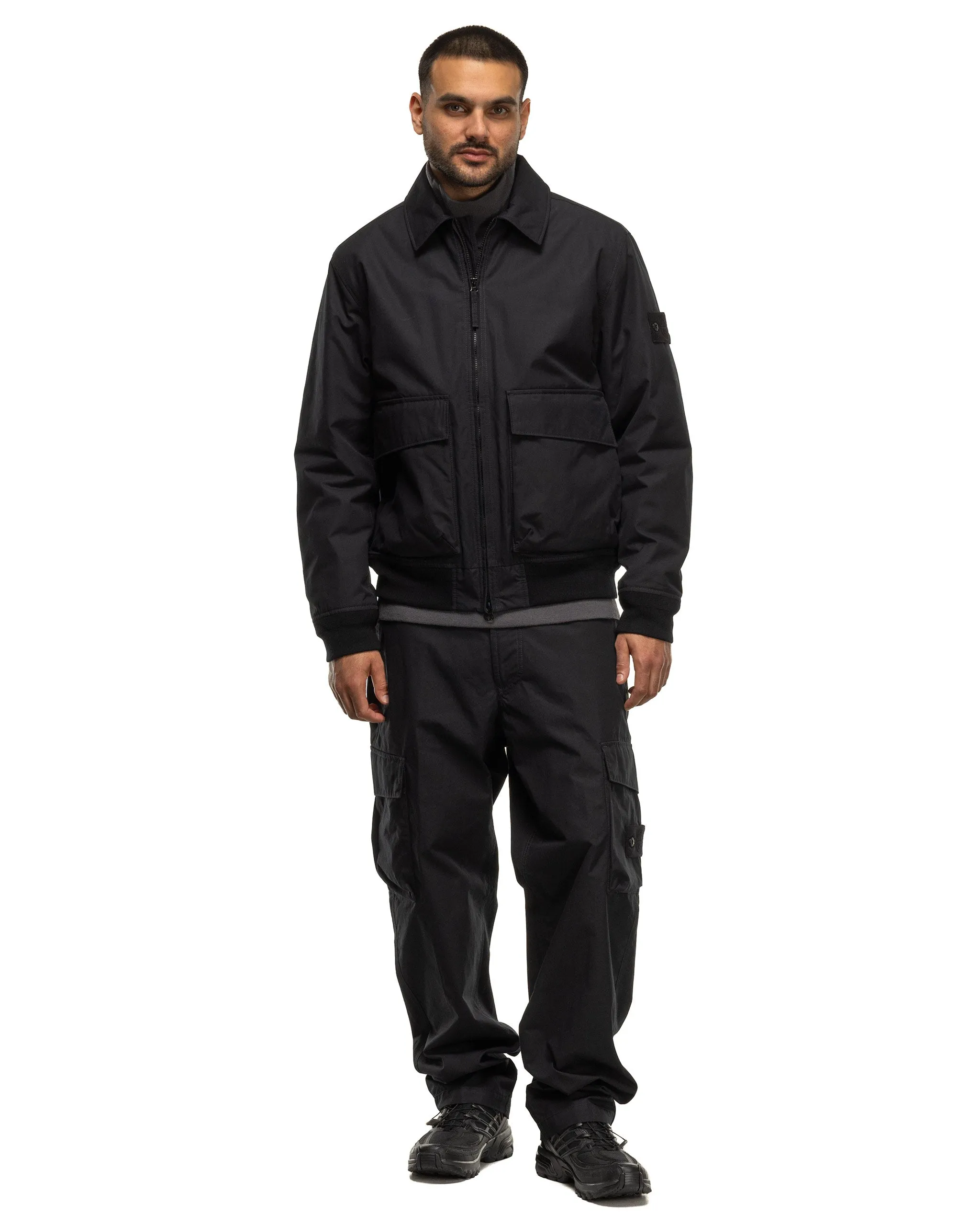 Ghost Piece Weatherproof Cotton Canvas Short Coat Black