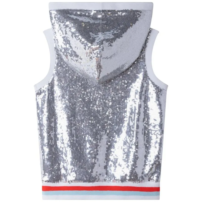 Girls Silver Vest Top