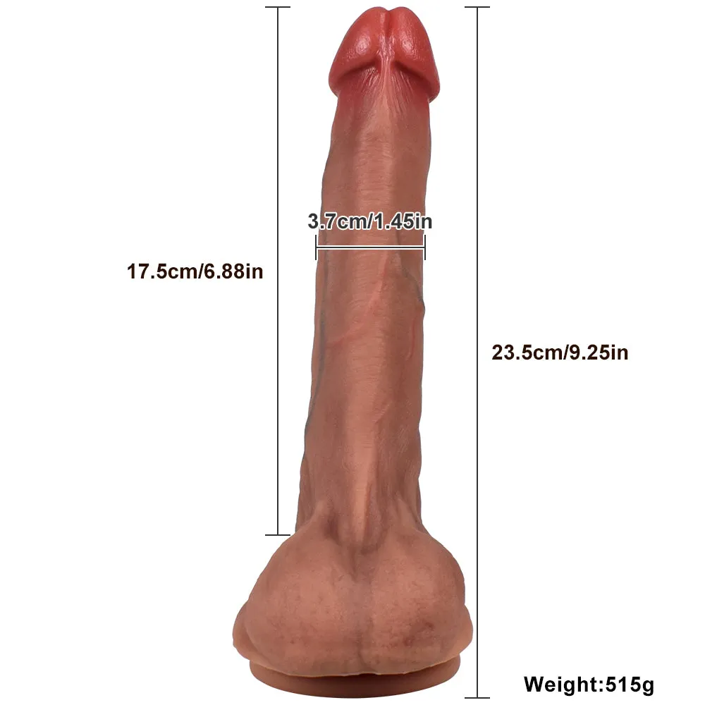 GJ38 Knight's Longsword Ultra Realistic Liquid Silicone Suction Cup Dildo with Balls 9.2 Inch