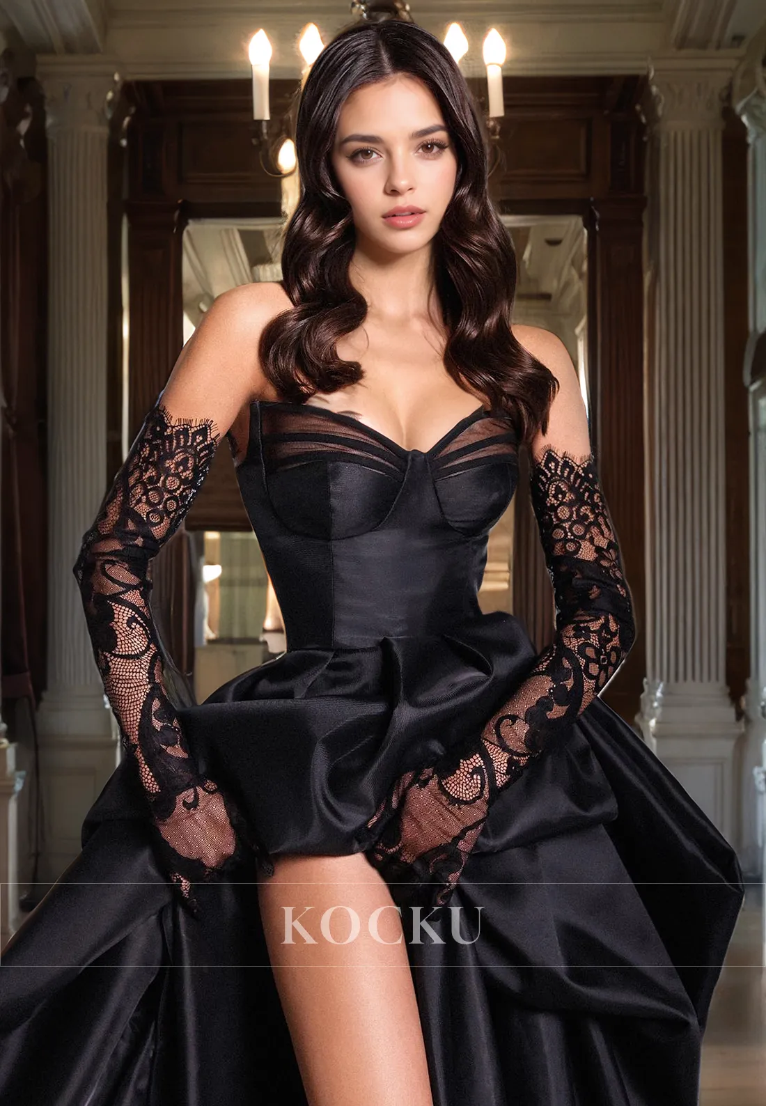 Gorgeous & Charming Off-Shoulder A-Line Split Evening Party Prom Dress