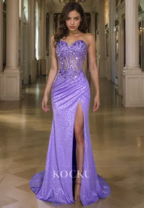 Gorgeous & Charming Sleeveless Off-Shoulder Beaded Sparkly Evening Party Prom Dress