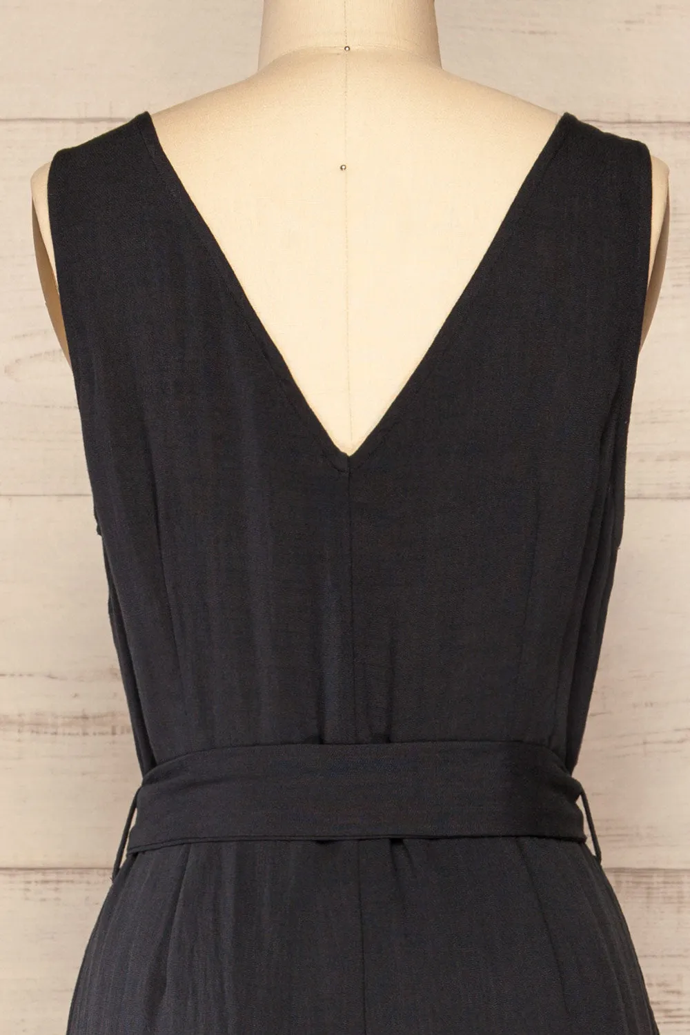 Grogy Indigo | V-neck Palazzo Jumpsuit with Belt