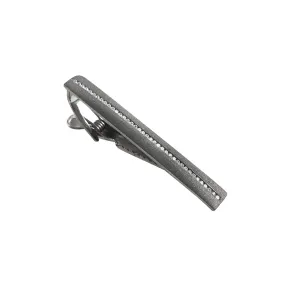 Gunmetal Sterling Silver Tie Bar with CZ stones I Jan Leslie