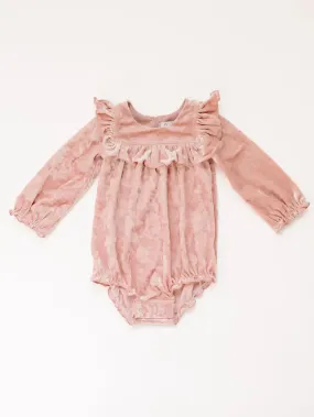 Hayley Romper in Crushed Blush Velvet