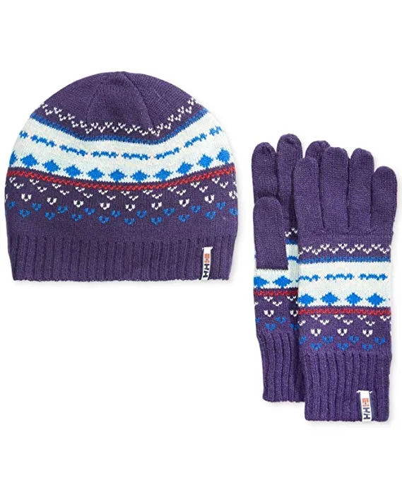 Helly Hansen Beanie/Gloves Frost Heritage Set Purple