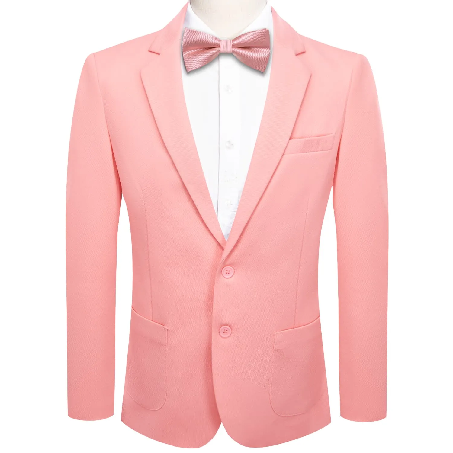 Hi-Tie Business Daily Blazer Pink Men's Suit Jacket Slim Fit Coat