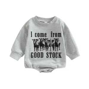 I Come From Good Stock - Boys Long Sleeve Romper