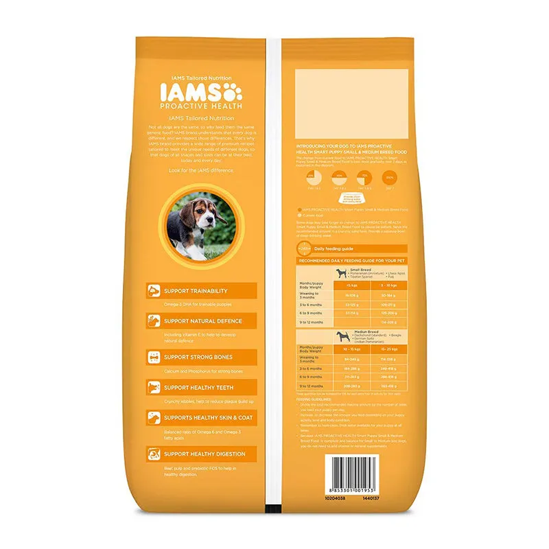 IAMS Proactive Health Smart Puppy Small and Medium Breed (<1 Yrs) Chicken, Dry Dog Food