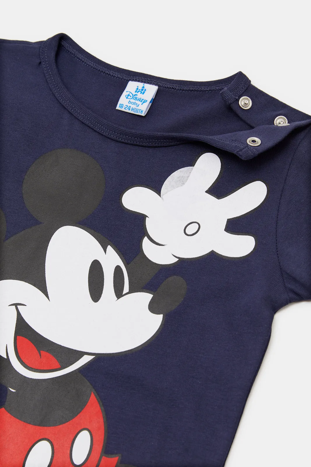 Infant Boys Navy Mickey Mouse Romper