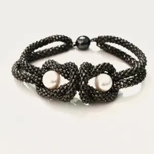 Inversion Interlocking Bracelet with Freshwater Pearls