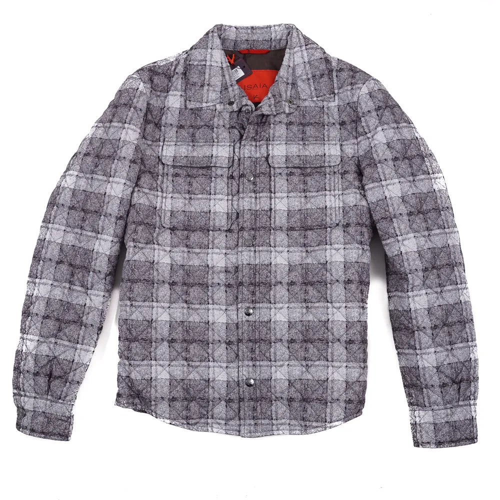 Isaia Printed Quilted Puffer Shirt-Jacket