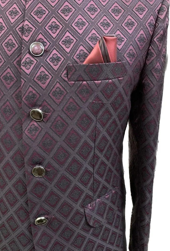 Jodhpuri Coat Suit for Men (38, Wine)