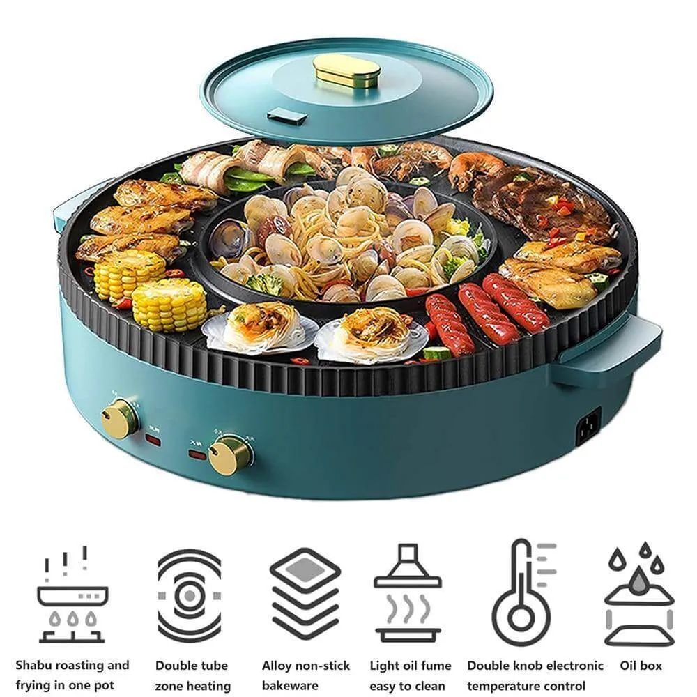 Korean Style Non-stick Smokeless Electric Barbecue Grill