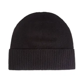 Ladies Plain Lambswool Mix Beanie Black