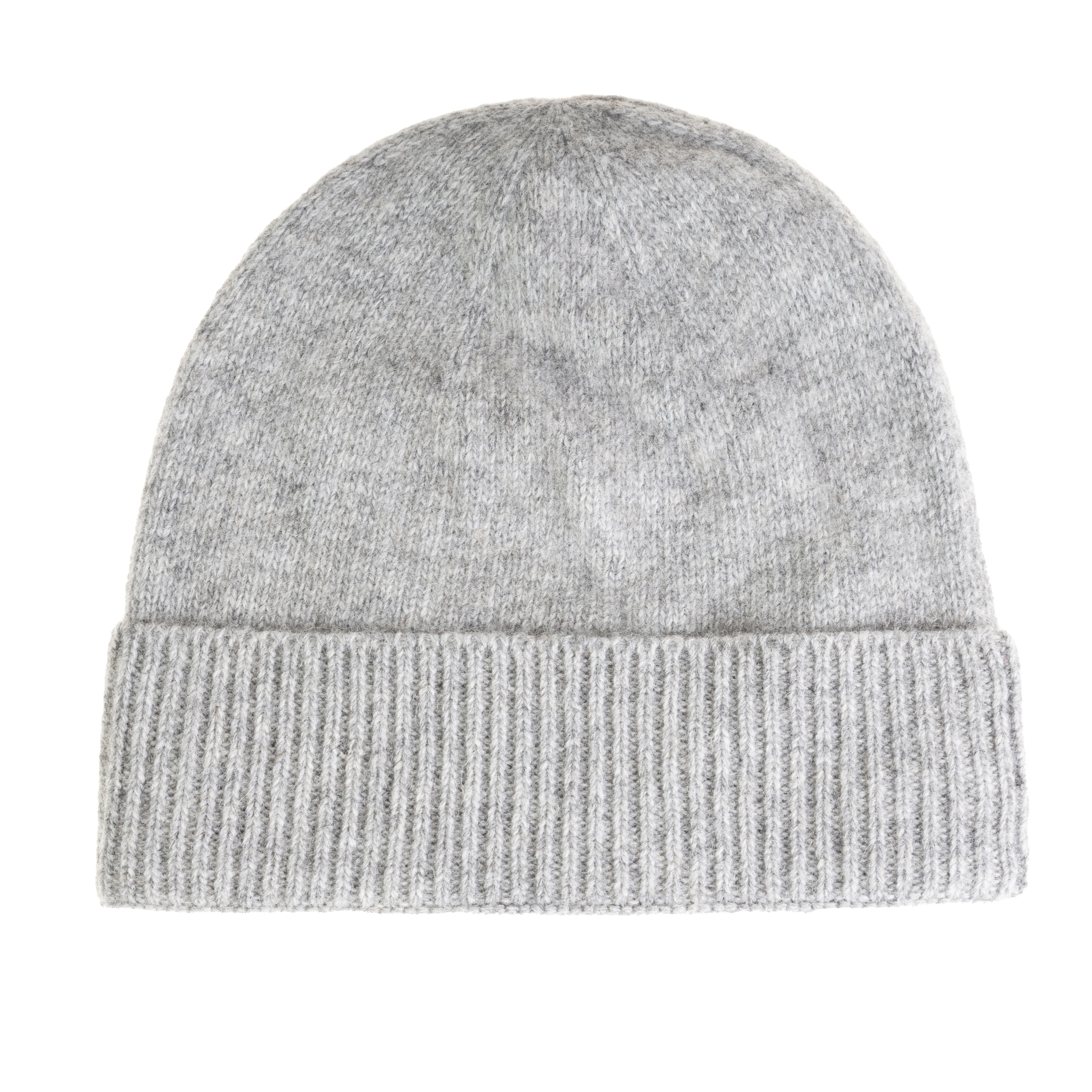 Ladies Plain Lambswool Mix Beanie Light Grey