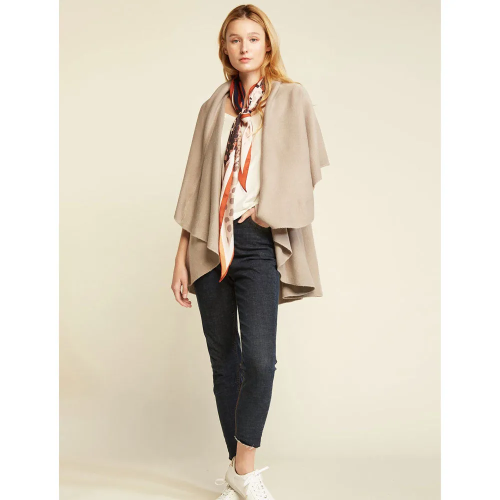 Look By M Basic Shawl Vest Tan