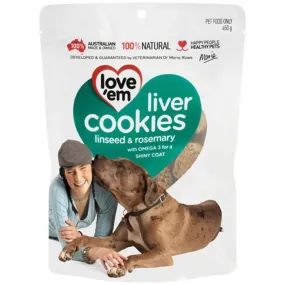 Love'em Linseed & Rosemary Liver Cookies Dog Treats 450g