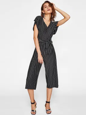 Lucinda Waist Tie Stripped Jumpsuit