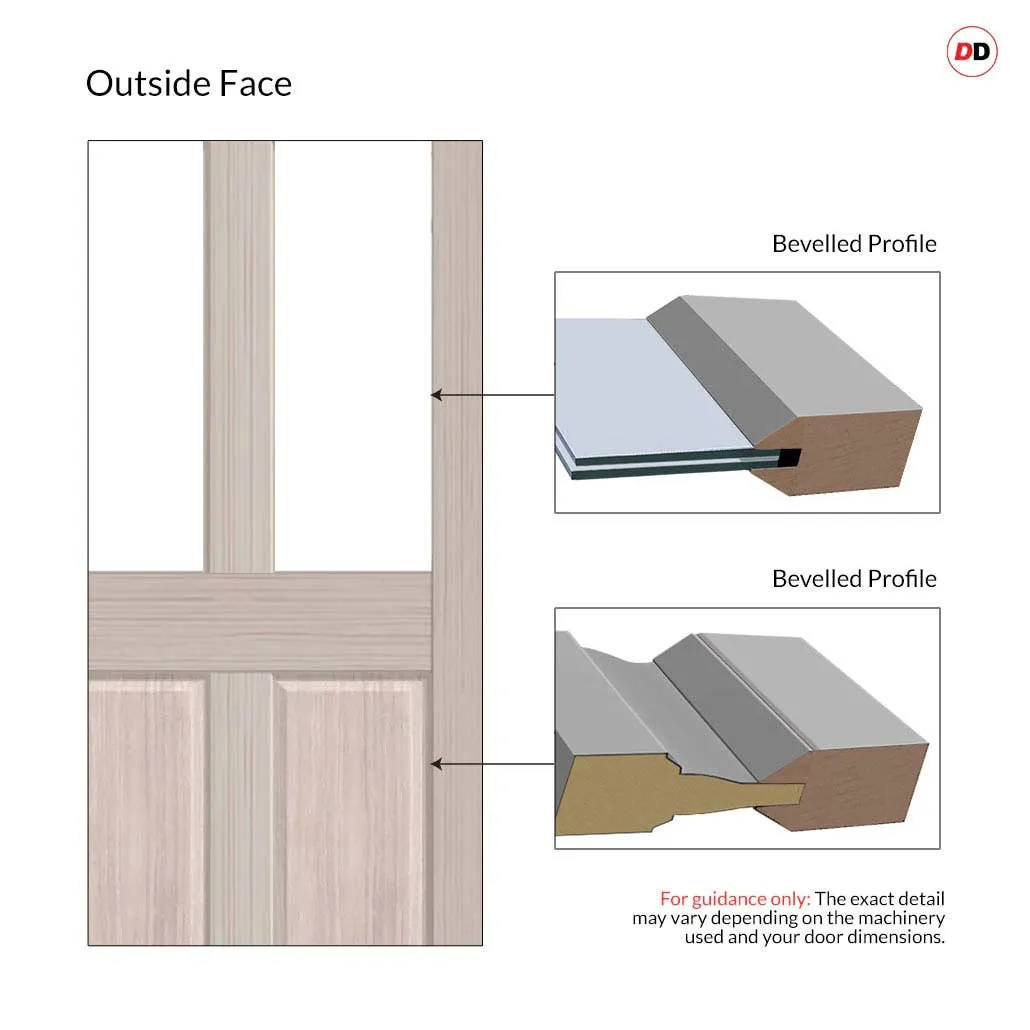 Made to Measure Exterior Straight Top Richmond Front Door - 45mm Thick - Six Colour Options - Double Glazing