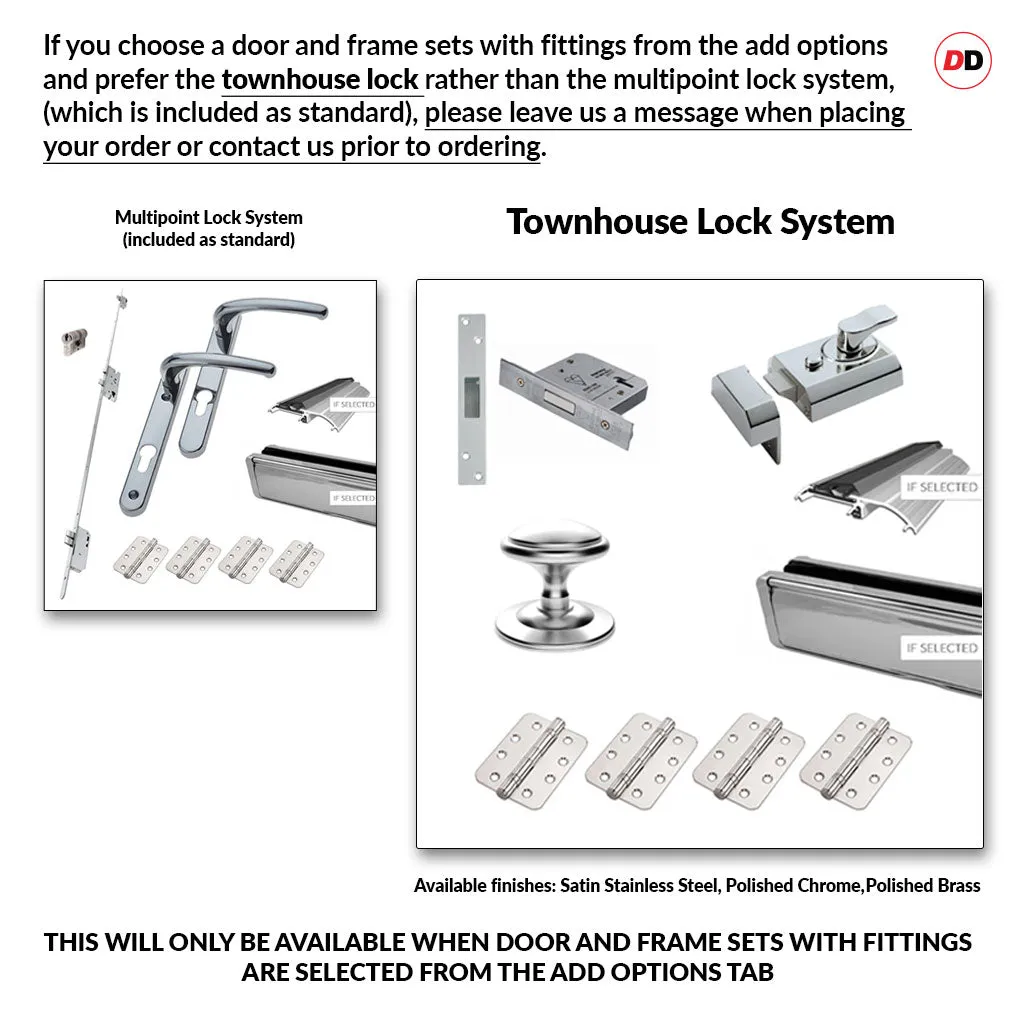 Made to Measure Exterior Straight Top Richmond Front Door - 45mm Thick - Six Colour Options - Double Glazing