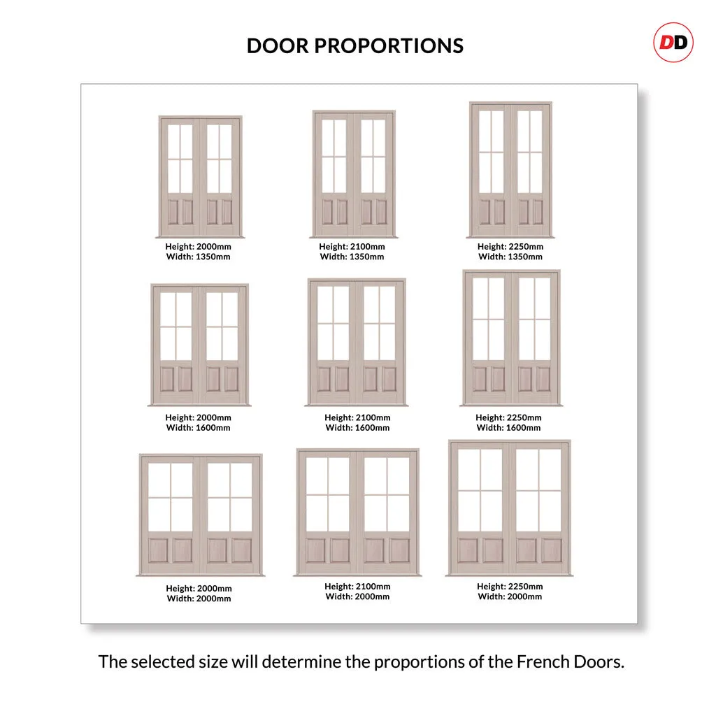 Made to Measure External Muirfield Heritage French Doors - 57mm Thick, Six Colour Options - Double Glazing