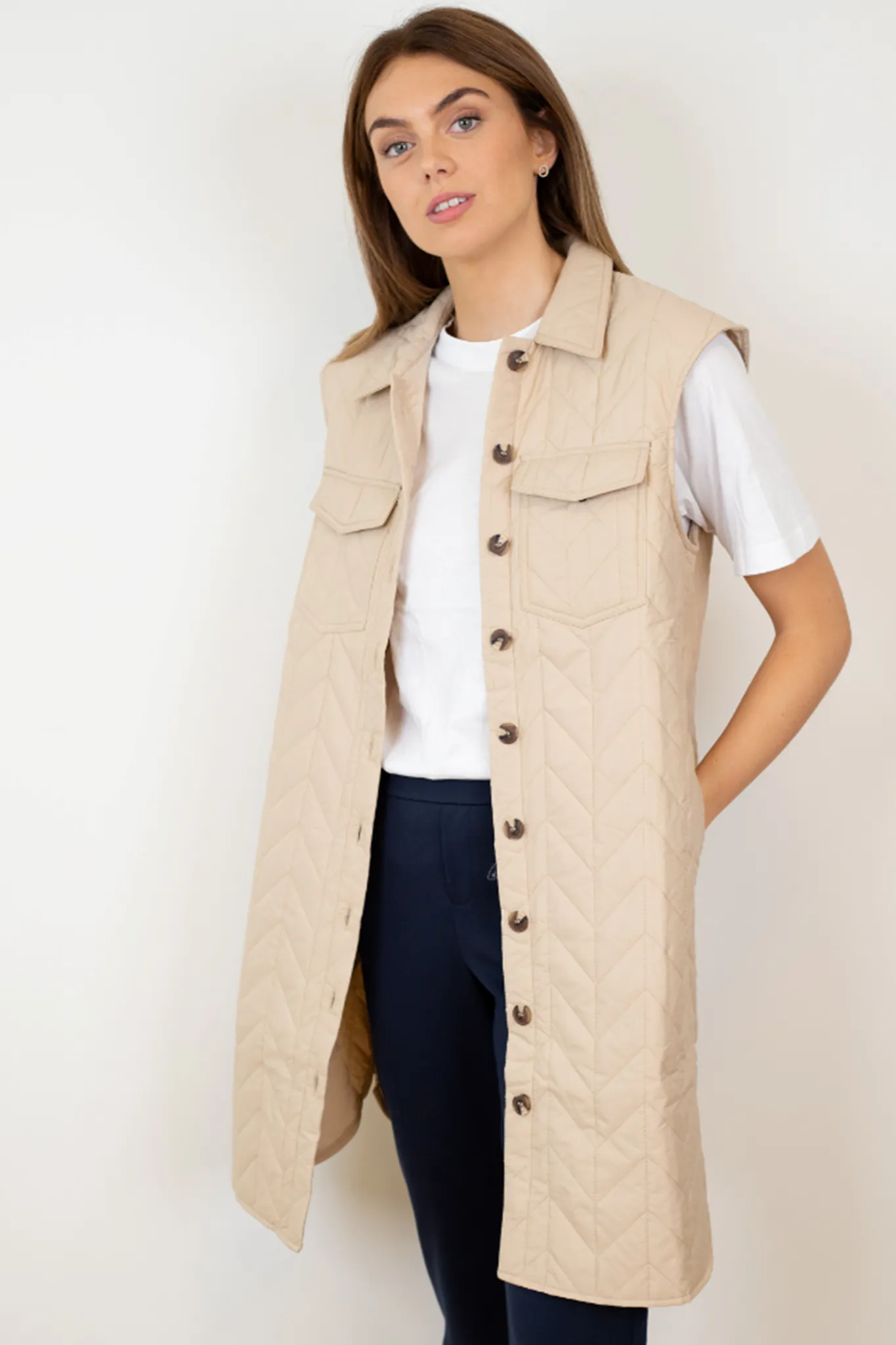 Magda Lang Quilted Vest - Nomad