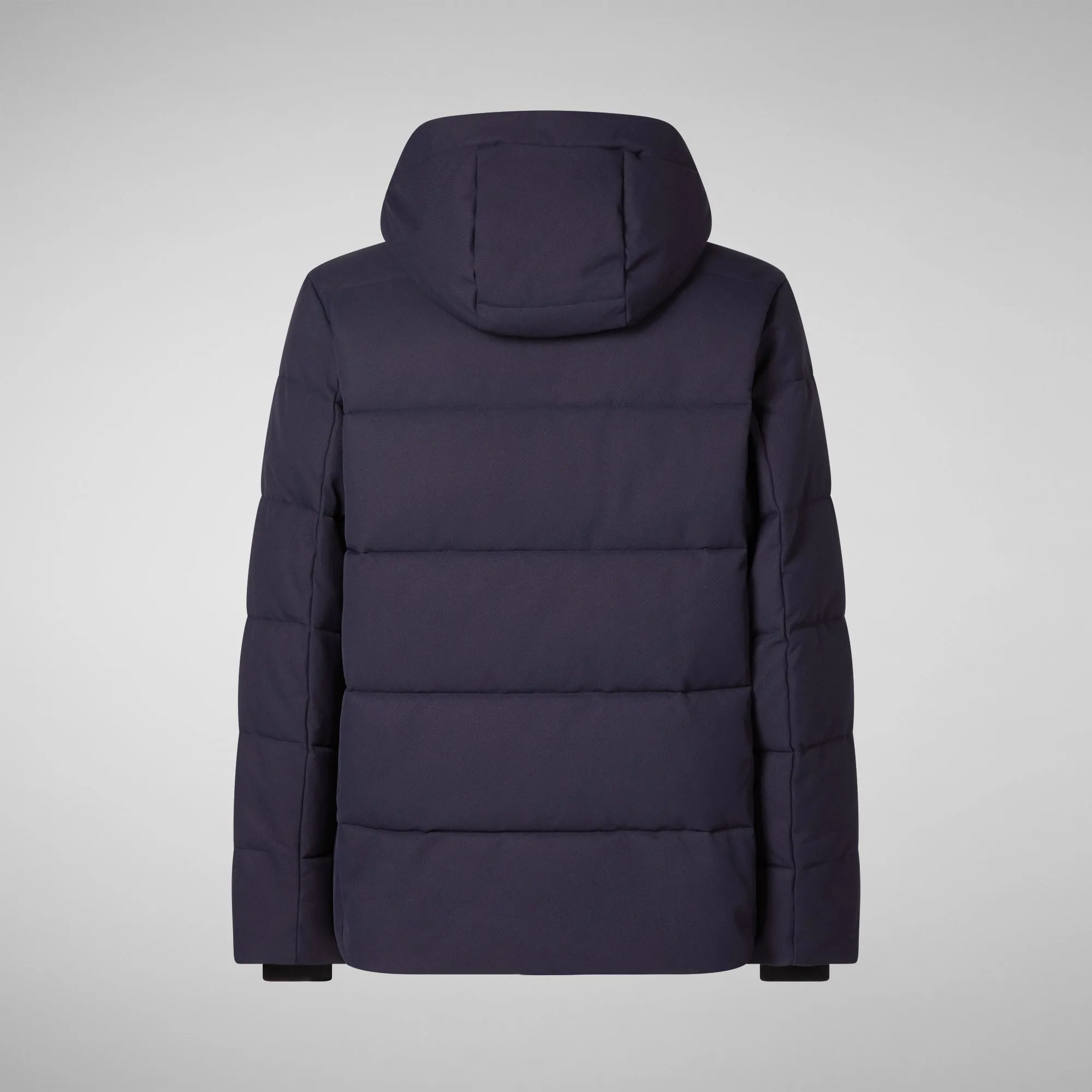 Man's animal free hooded puffer jacket Finnian in blue black