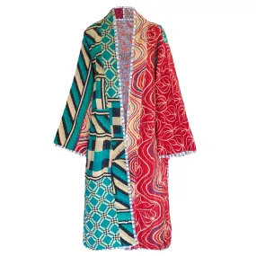 Mara Cotton Vintage Quilted Kantha Coat One of a Kind