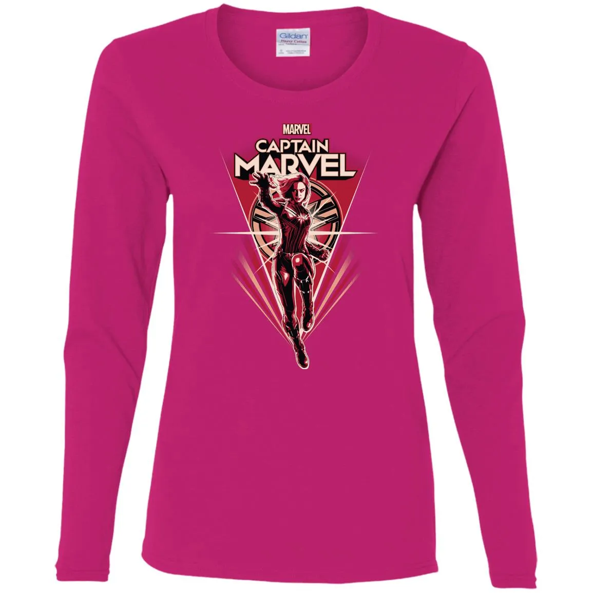 Marvel Captain Marvel Retro Style Flight Women Long Sleeve Shirt